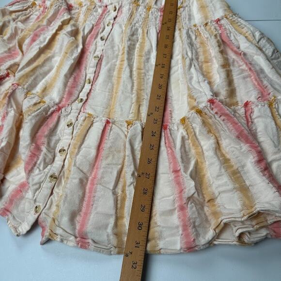 Free People Dress Womens Medium Pink Babydoll Tiered Boho Beach Whimsy Fairy - Picture 11 of 13